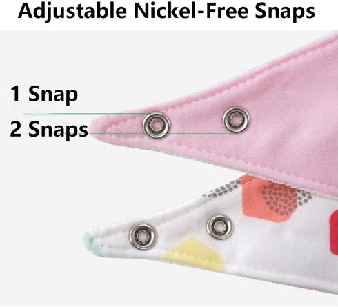 JZLPIN 3 Packs Baby Dribble Bib, Toddler Bandana Bib Super Absorbent Cotton Feeding Bibs