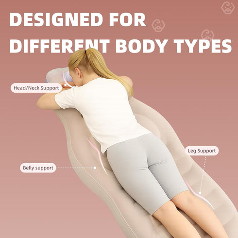 Swimming Inflatable Pregnancy Pillow, Pregnant Woman's Abdominal Hole Full Body Inflatable Bed Abdominal Mattress