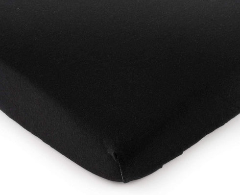 SheetWorld Fitted 100% Cotton Jersey Mini Crib Sheet 24 x 38, Solid Black, Made in USA