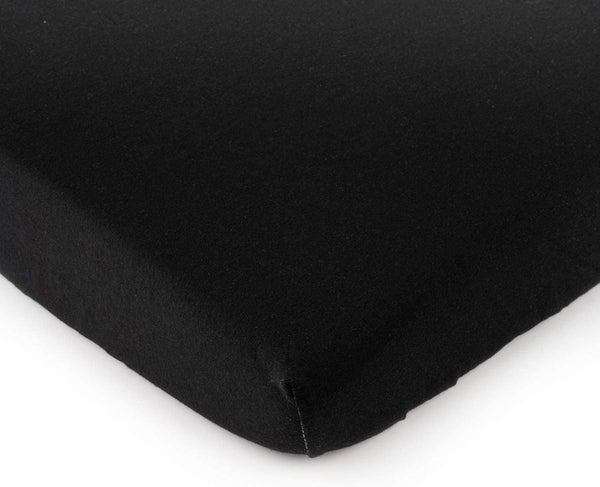 SheetWorld Fitted 100% Cotton Jersey Mini Crib Sheet 24 x 38, Solid Black, Made in USA