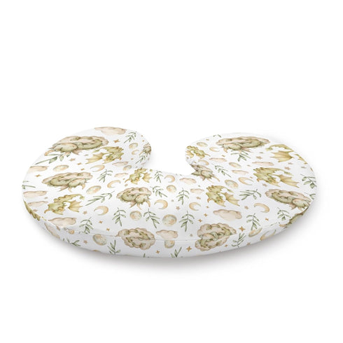 KuphiL10C Watercolor Dragon Cloud Moon Stars Leaves Pattern Nursing Pillow Cover, Unisex Removable Breastfeeding