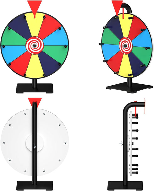 12 Inch Facilife Spinning Wheel - Color Prize Wheel with Stand, Table Spinner for Trade Shows, Carnivals & Home Games
