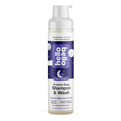 Hello Bello Nighttime Shampoo and Body Wash, Gentle Hypoallergenic Formula for Babies