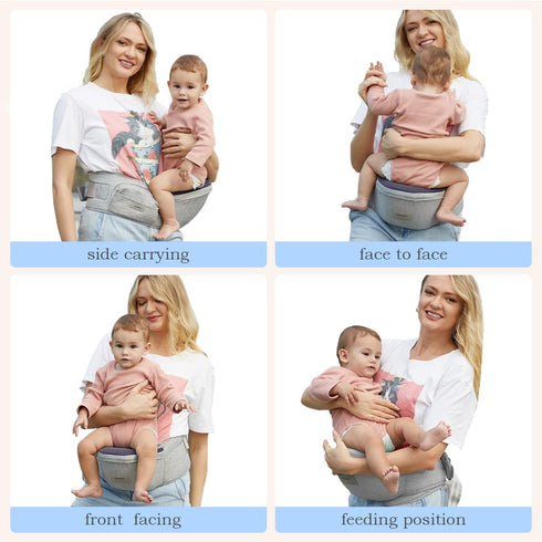 Sunnors Baby Carrier Hip Seat with Adjustable Strap and Pocket, Ergonomic Hip Holder for Newborns & Toddlers (Light