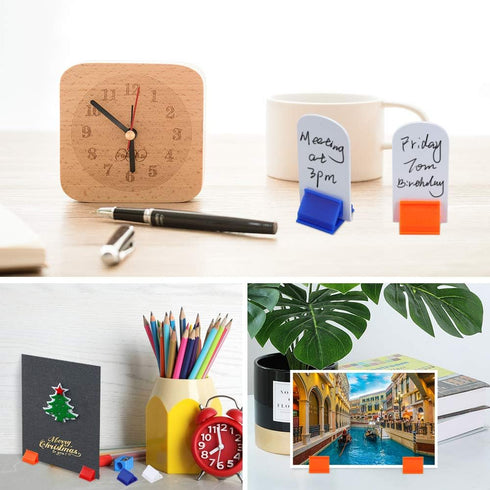 Meetory 112 Pcs Blank Game Board Markers and Game Card Stands with Black Marker Pens for DIY Board Game Party Favor