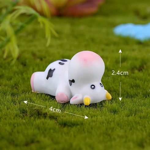 MAOMIA 6 Pcs Cow Figures for Kids, Cute Animal Toys Set, Cake Toppers Miniature Figurines Collection