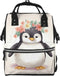 KHIRY Diaper Bag Nappy Backpack Baby Bag Goose Wearing Flowers Mummy Backpack Multifunction