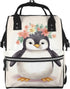 KHIRY Diaper Bag Nappy Backpack Baby Bag Goose Wearing Flowers Mummy Backpack Multifunction