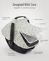 Blissful Diary Baby Car Seat Cover, Extra Large Mesh Window, Breathable Muslin Cotton, Infant Windproof Canopy