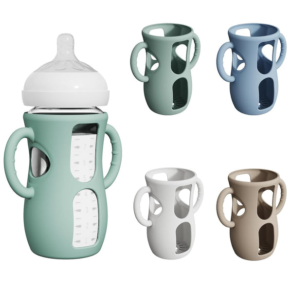 4 Pack Silicone Sleeves for Avent Natural Glass Bottles, Anti Breakage Baby