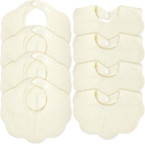 Baby Muslin Drool Bibs for Baby Girl Boy, Cotton Teething Bibs and Drooling Bibs