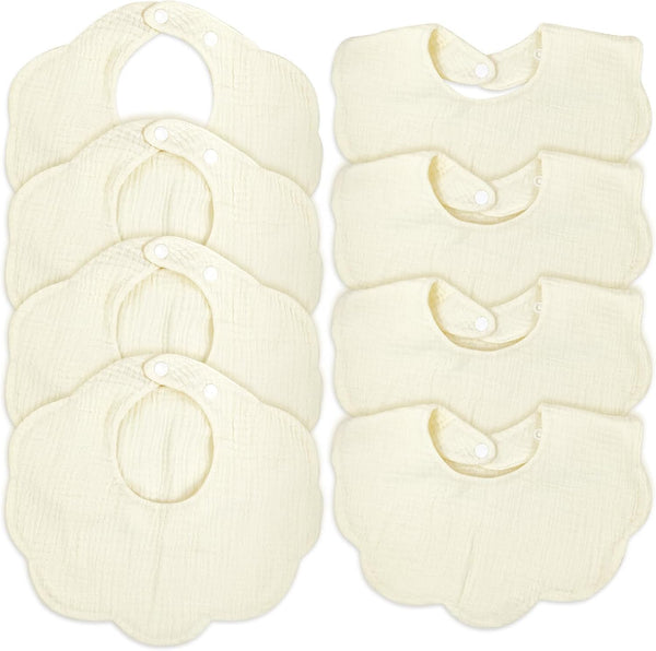 Baby Muslin Drool Bibs for Baby Girl Boy, Cotton Teething Bibs and Drooling Bibs