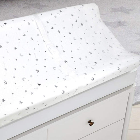 American Baby Company Crib Bedding Bundle Set, Gray Star, 100% Cotton Fitted Crib Sheet & Changing Table Pad Cover