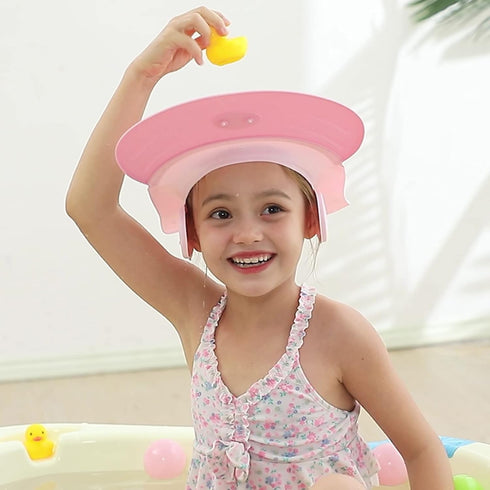 Baby shower cap shampoo visor shield hat kids bath Washing Hair rinser Prevents Water from Pooling in Face