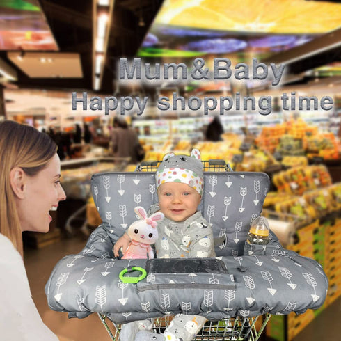 RHYDEER Universal Baby Shopping Cart Cover - Grey Arrow Design