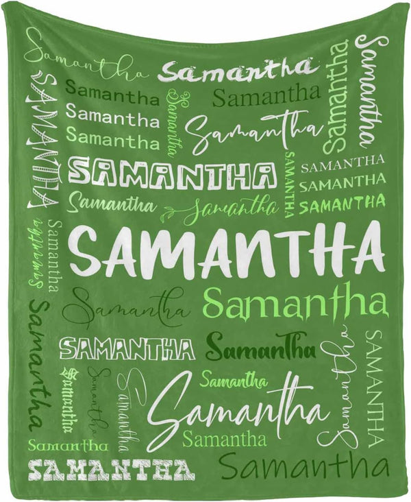 InterestPrint Customized Baby Blankets with Names, Personalized Baby Girls Blanket Initial Swaddle Blanket,