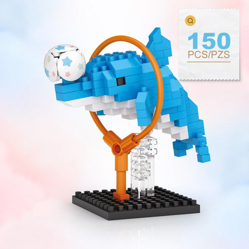 Aetheria Mini Blocks Dolphin Building Animal Set 150 Pieces Creative Home Decor Building Toy Bricks for Kids or Adult Advent Calendar 2024