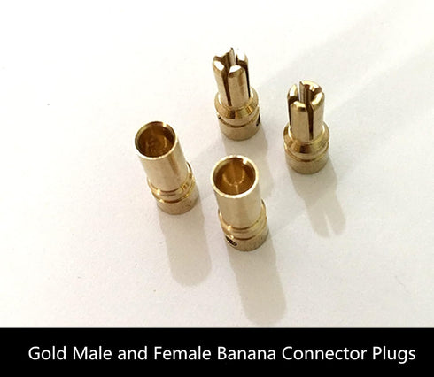 skrnrhrery (2.0mm) 10 Banana Bullet Connector Male Female Plug, Compatible with RC Car Boat Drone Battery ESC Motor