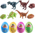 4 Pack Jumbo Dinosaur Deformation Eggs with Toys Inside, Kids Party Favors, Easter Basket Stuffers