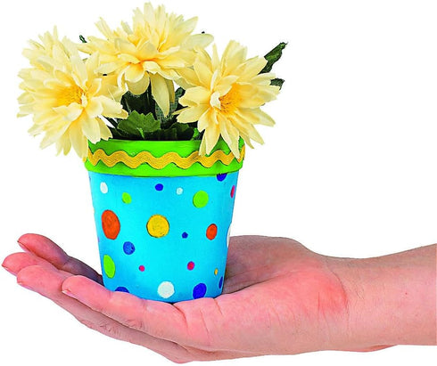 Set 12 3 Inch Fun Express Mini Flower Pots Ceramic of - Unpainted White Plant Pots Ready to Paint | DIY Ceramic