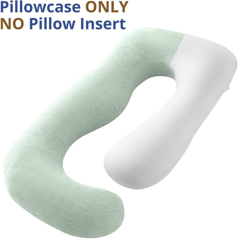 57-inch 55 57 Inch Sasttie Cooling Pregnancy Pillow Cover, U Shaped Pregnancy Pillow Case, Fits to Maternity Pillow