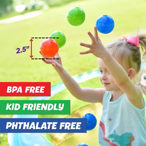 100 Count Pack Sunny Days Entertainment Multi Colored Play Balls Phthalate and BPA Free Non-Toxic Crush Proof Plastic
