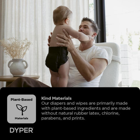 3, 50, Count) DYPER Charcoal Enhanced Diapers | Baby Diapers from Plant-Based* & Honest Materials | Day & Overnight