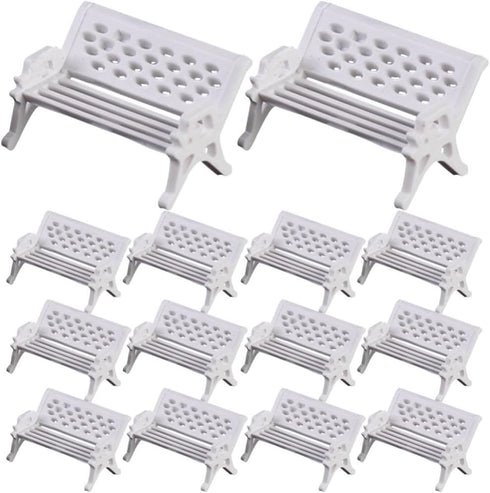 NUOBESTY 15Pcs Mini House Bench Model Doll Furniture Decor for Home