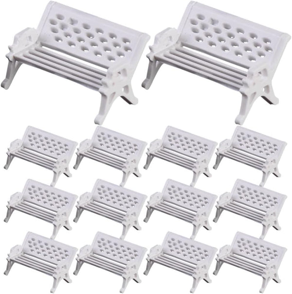 NUOBESTY 15Pcs Mini House Bench Model Doll Furniture Decor for Home
