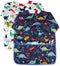 Kids Art Smocks 2 Pack, Dinosaur Painting Apron for Children, Waterproof Artist Smock with Long Sleeve and Pockets