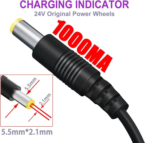24V Charger for Kids Ride On Car Toys, Universal Charger for Wrangler SUV Kid Trax Dynacraft Toy Car