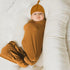 Newborn Swaddle Blanket with Hat Set - Hospital Receiving Blankets for Girls Boys (Copper, 35"*35")