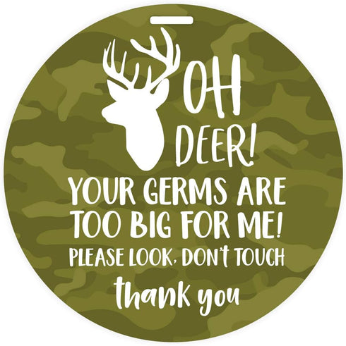 Camouflage Deer Stop No Touching Baby Car Seat Sign, Country Boy Stroller Tag, Camo Car Seat Accessory
