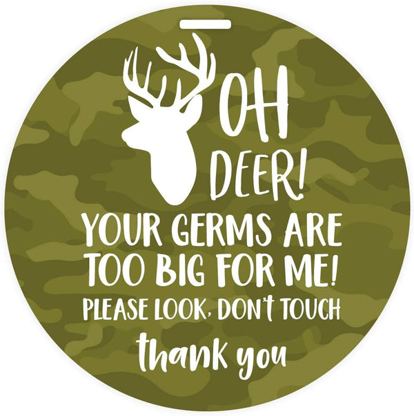 Camouflage Deer Stop No Touching Baby Car Seat Sign, Country Boy Stroller Tag, Camo Car Seat Accessory