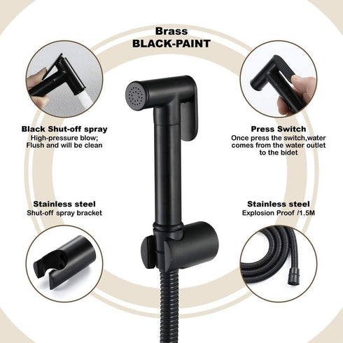 XKHLQLPEF Set Bidet Sprayer with Single Cold Water Brass Portable Cloth Diaper Washer Shower Sprayer Wall Mounted