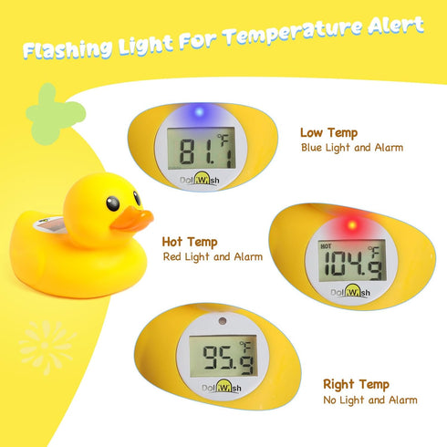DoliWish Baby Bath Thermometer Pregnancy and Newborn Classical Duck Baby Water Thermometer for Bathtub,Temp Alert Bath
