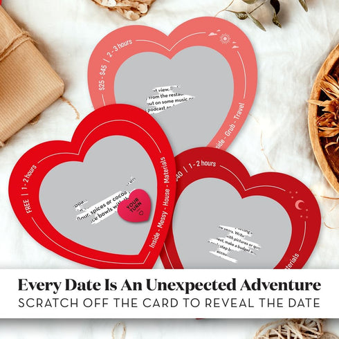 45 Scratch Off Date Night Ideas, Fun and Romantic Couples Gifts, Card Game for Special Anniversary and Wedding