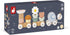 2 10 12 J04010, Janod Snail Train - Wagons and Pieces Including Removable Rattle - Pull Toy - Wood and Water Painting