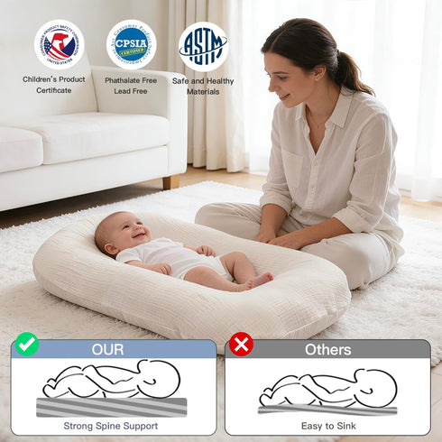 Meindoovm 0-24 Tummy Infant Support Cushion - Baby Support Cushion for Newborn, Months, Portable Time Mat for Home