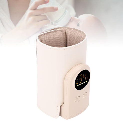 USB Rechargeable Baby Bottle Warmer with Insulated Sleeve, Portable Constant Temperature Milk Heater for Travel