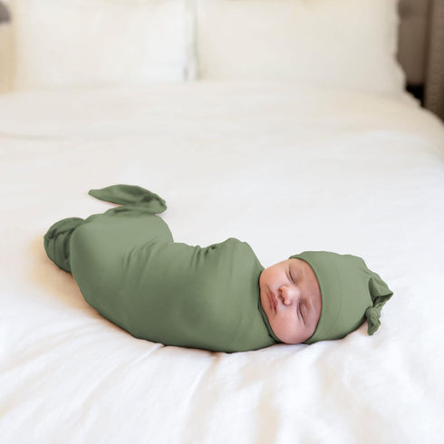 Kloovete 47 47 inches(Sage) Large Jersey Knitted Swaddle Blanket for Baby, Soft Stretchy Receiving Blanket for Newborns