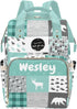 Noverbibi Personalized Woodland Deer Bear Diaper Bag with Name Custom Baby Bag, Nursing
