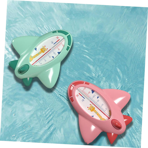 VANZACK Bath Tub Thermometer Green Cartoon Plane Shape Quick Accurate Water Temperature Monitor Floating Bath