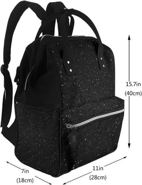 KLLTYHMU Backpack Mummy Backpack Backpack Diaper Bag Black Glitter Baby Essentials Diapers Bag Waterproof Multipurpose