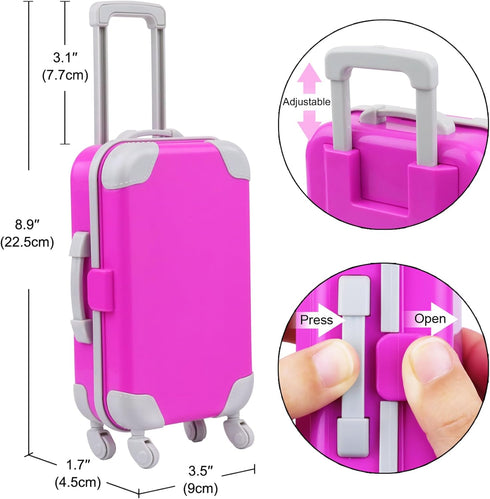 24 18 Inch Set 18 Inch ZITA ELEMENT Pcs Girl Doll Accessories Suitcase Luggage Travel Including Doll Clothes Luggage