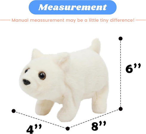 Hopearl Walking Polar Bear Interactive Electronic Pet Plush White Bear Toy with Sounds and Movements Animated Shaking Head Gifts for Toddlers Birthday, 9''