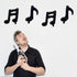 10 Pcs Music Note Black Balloons - 17 Inch Happy Birthday Banner for Birthday, Baby Shower, Outdoor & Home Parties