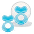 Nuby Soft Silicone Teether - 2 Pack with Massaging Bristles, Blue, 3m +, Travel Case Included