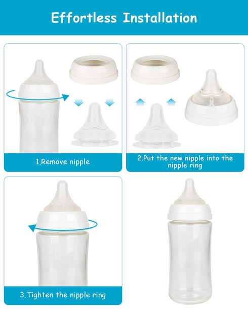 1m+, 6 Count Silicone Nipple for Pigeon Baby Bottle, Size S, Slow Flow