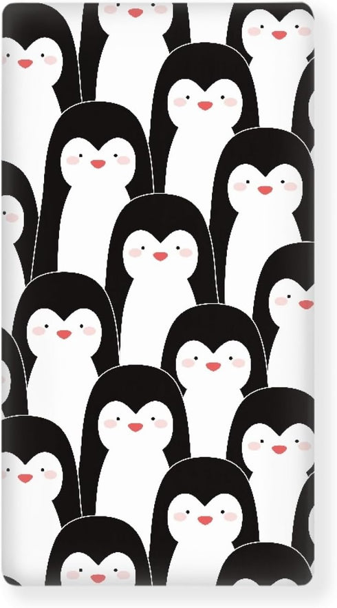 Winpema Cute Penguins Fitted Crib Sheet Penguin Cartoon Baby Crib Sheet Fit Standard